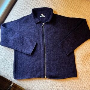 NWOT Margaret O’Leary Hand Knit Purple Zip Up Sweater, L, Originally $498